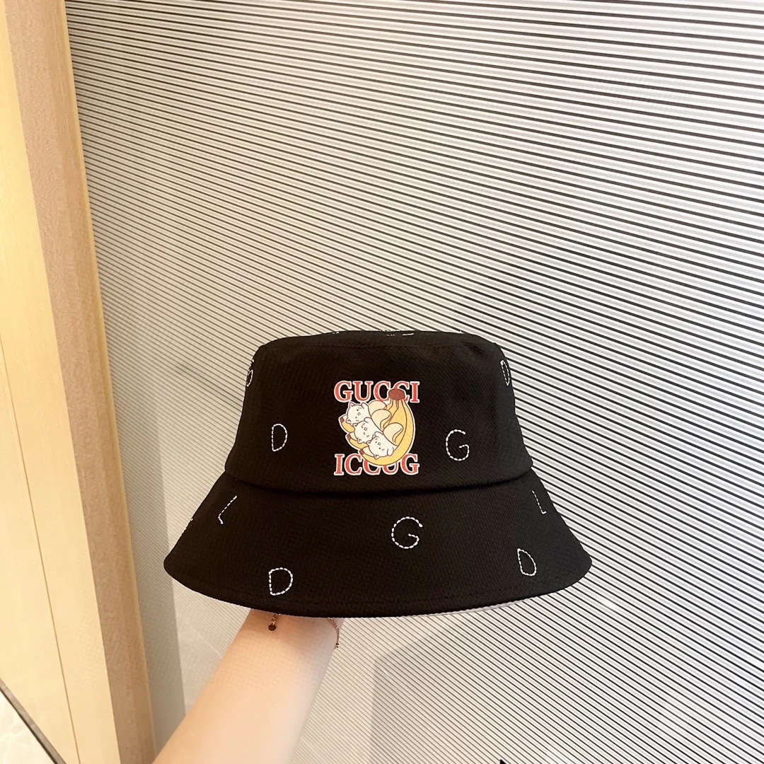 Gucci - Новая рыбацкая шляпа с вышитым котом