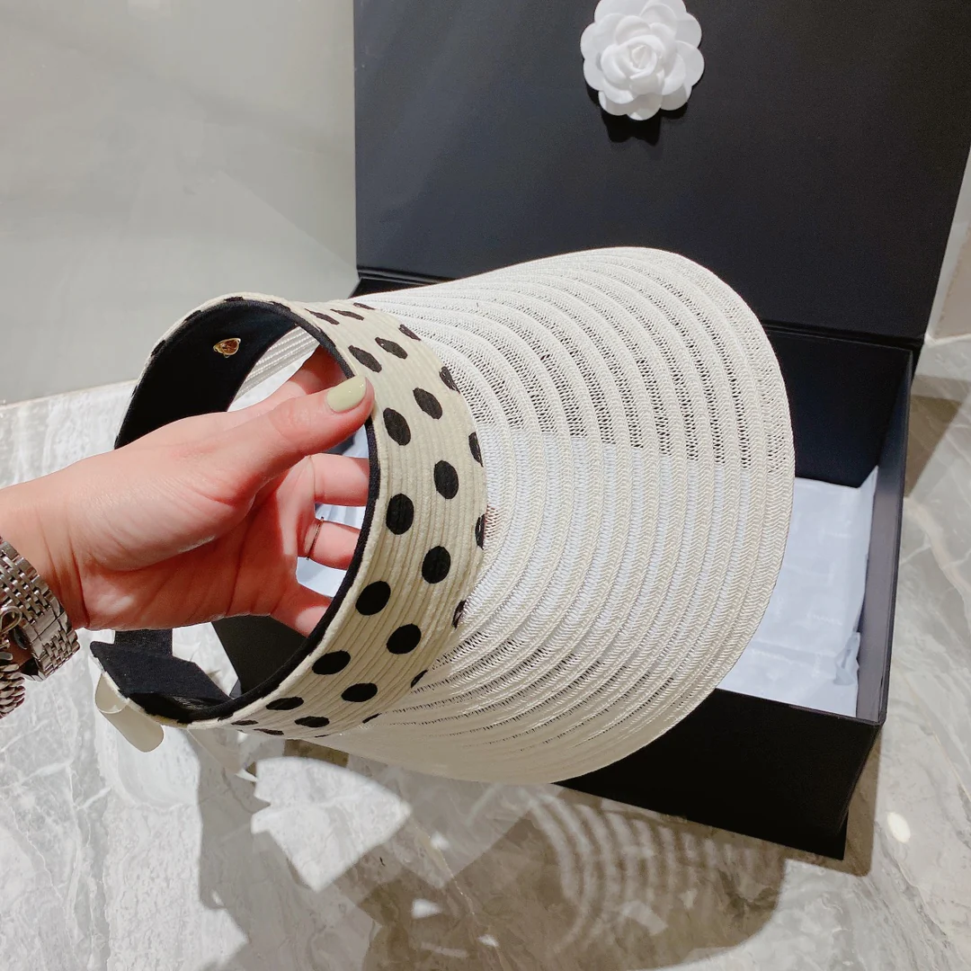 Солнцезащитная шляпа Chanel - Открытый жилет - Белый - 2