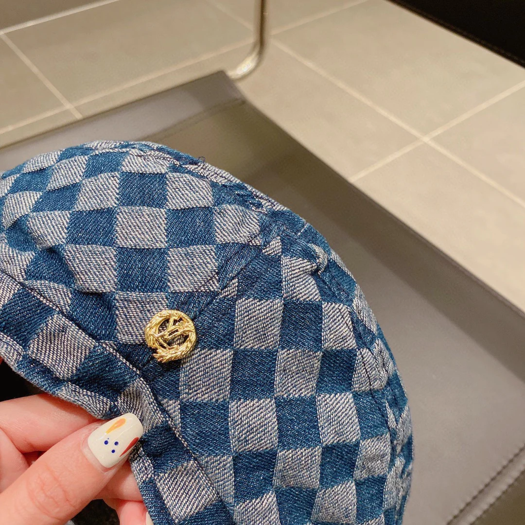 LV - Клетчатый берет - Синий