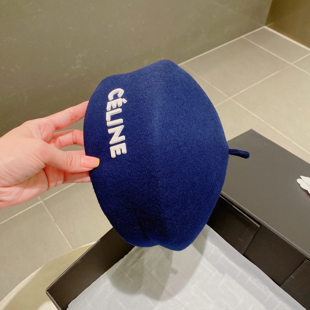 Селин - Шерстяной берет - Синий