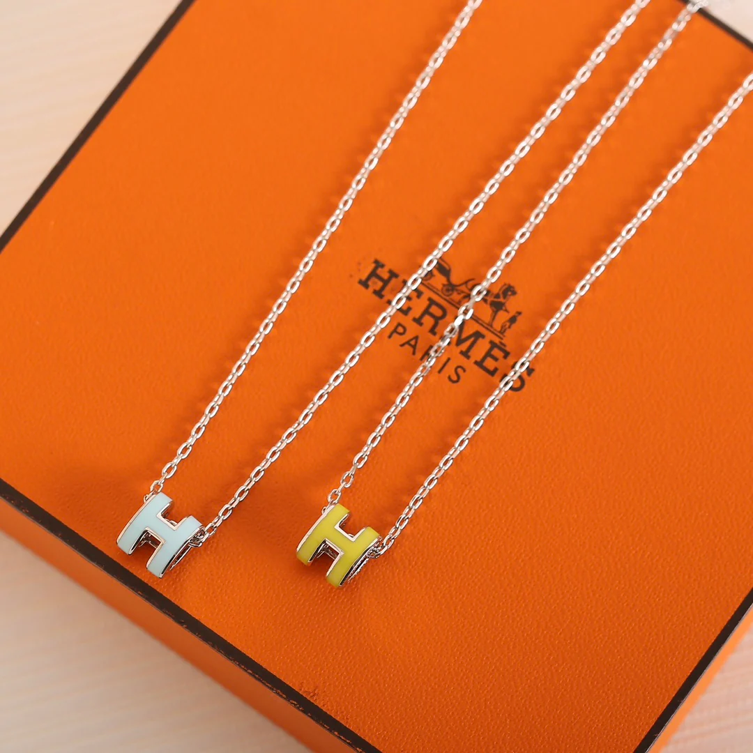 Hermes - Новое эмалированное колье H-образной формы 005