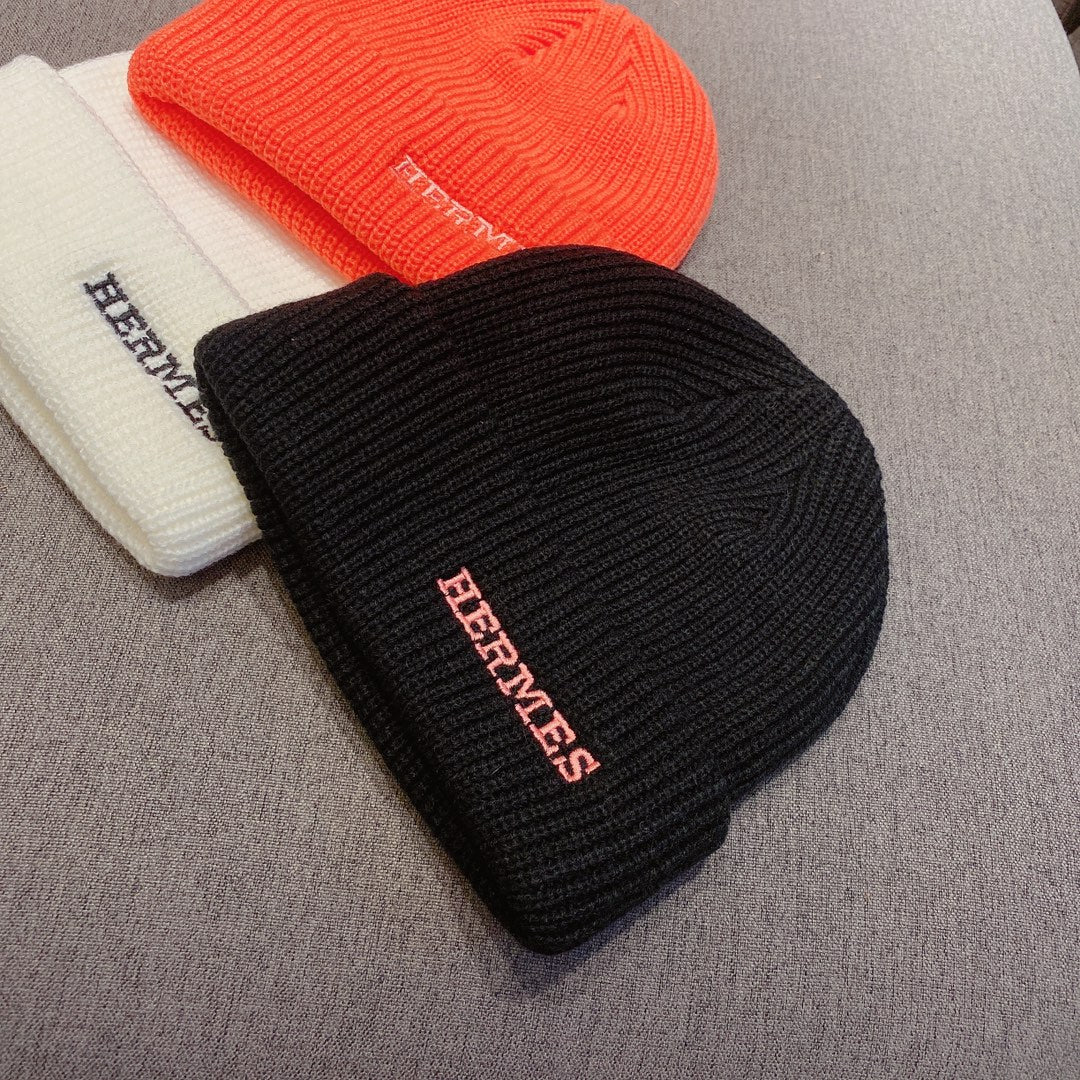 Hermes - Вязаная шапка-бини - Унисекс - Черная