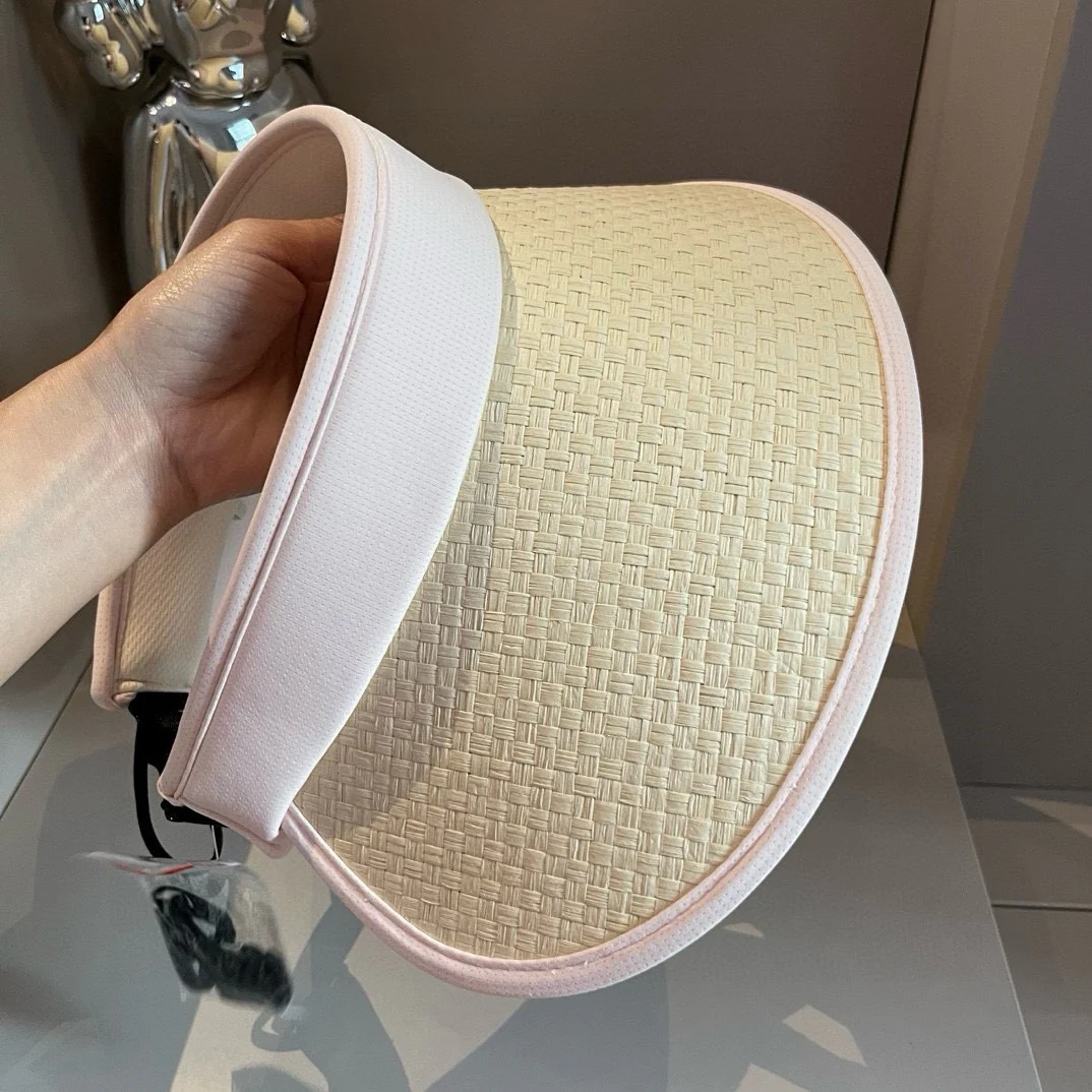 Miu Miu - Плетеная солнцезащитная шляпа - Розовая