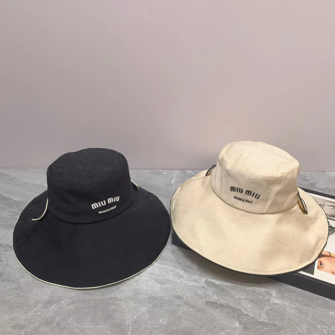 Miu Miu - Рыбацкая шляпа с оборками и бантом