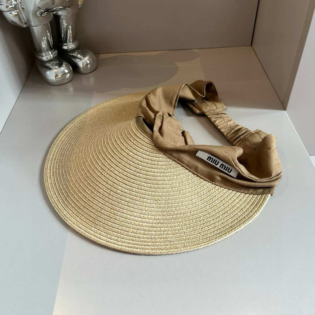 Miu Miu - Солнцезащитная шляпа в стиле пэчворк - Коричневая