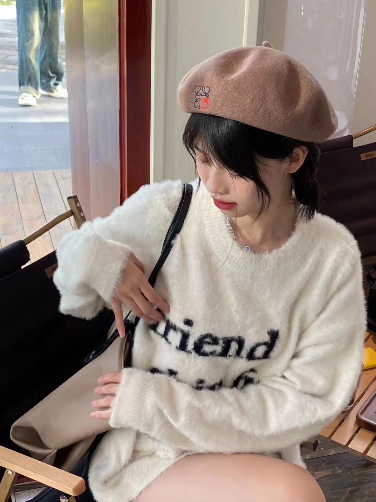 LOEWE - Осенний новый берет цвета тыквы - Хаки