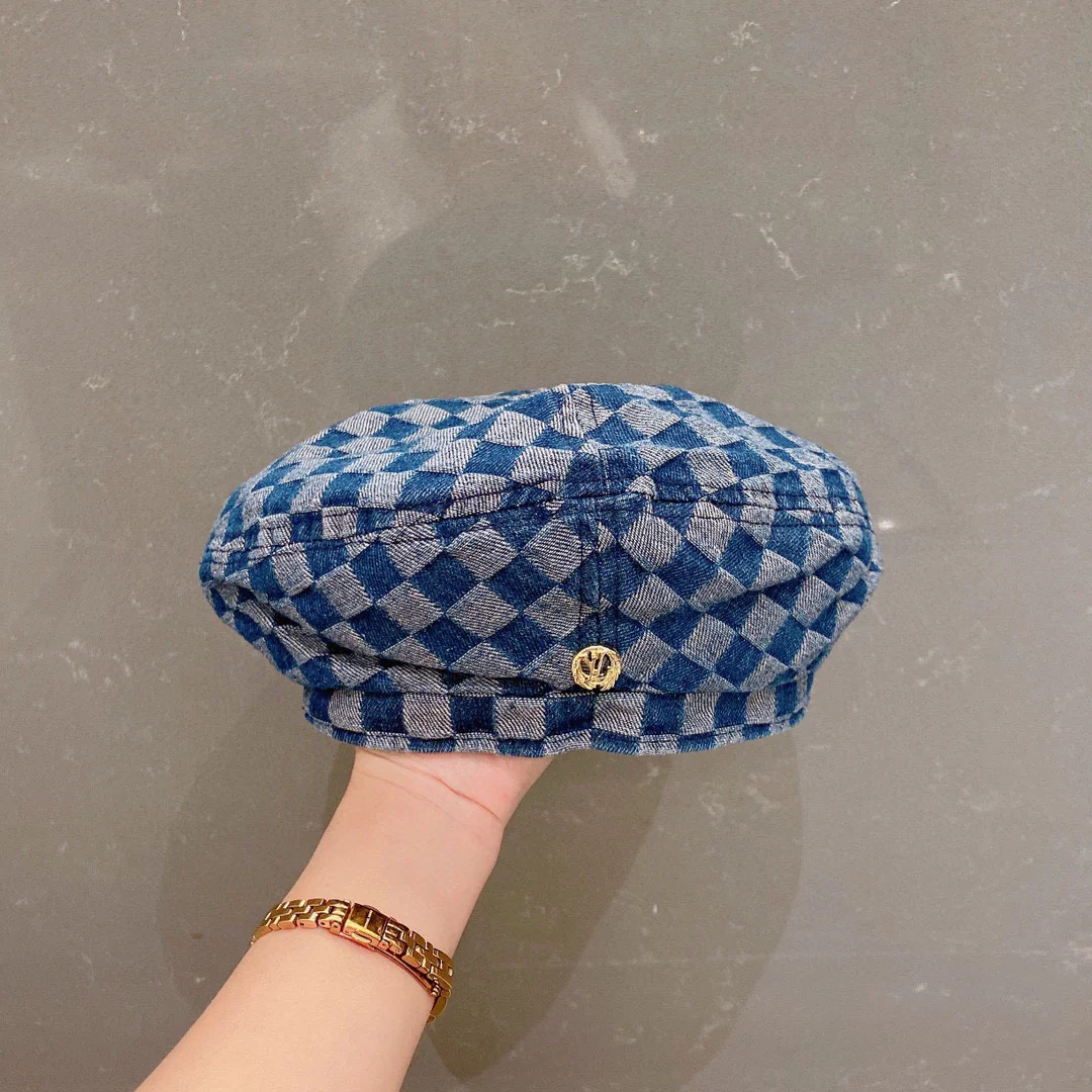 LV - Клетчатый берет - Синий