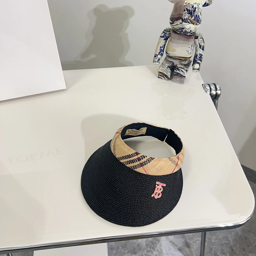 Новинка лета 2024 от Burberry - Классическая клетчатая солнцезащитная шляпа - Черная