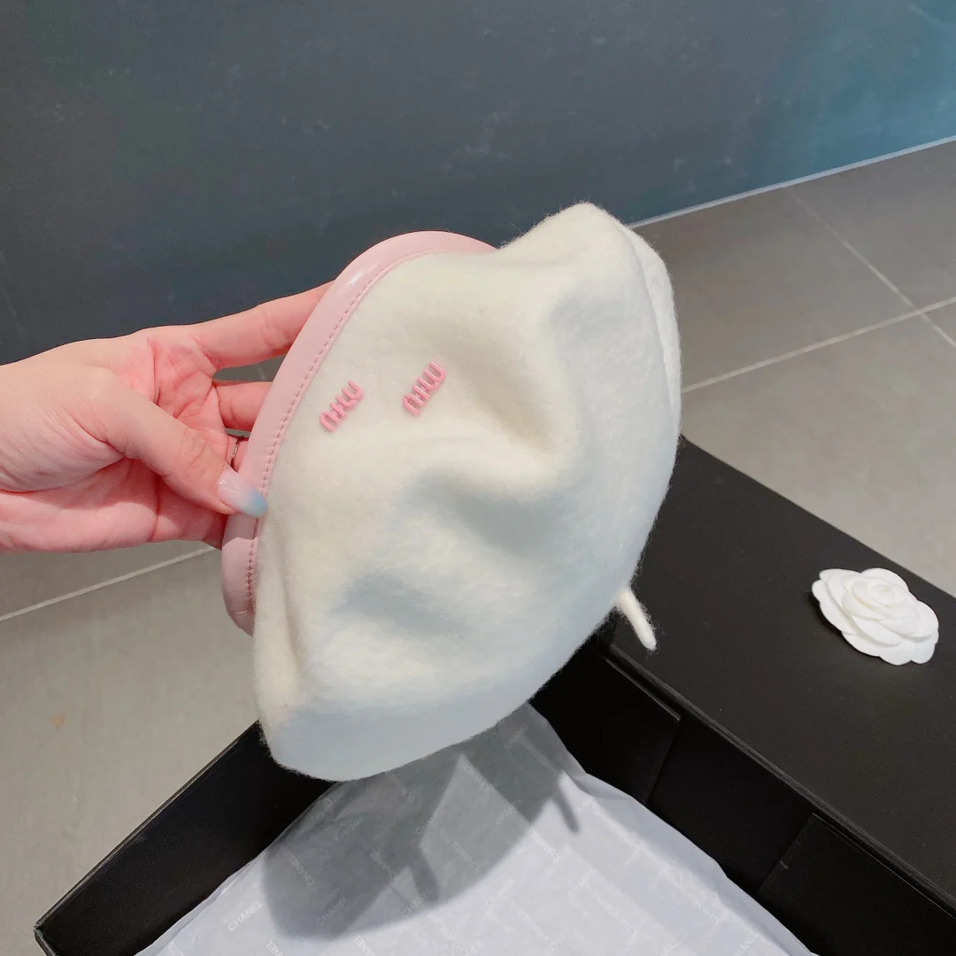 Шерстяной берет Miu Miu - белый - 1