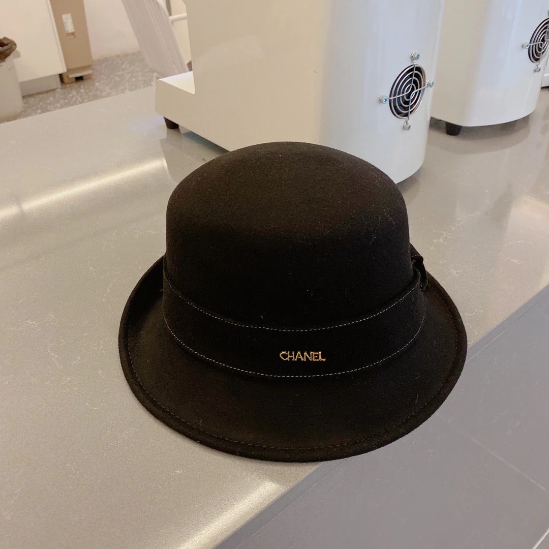 Chanel - Шерстяная панама - Черная - 1