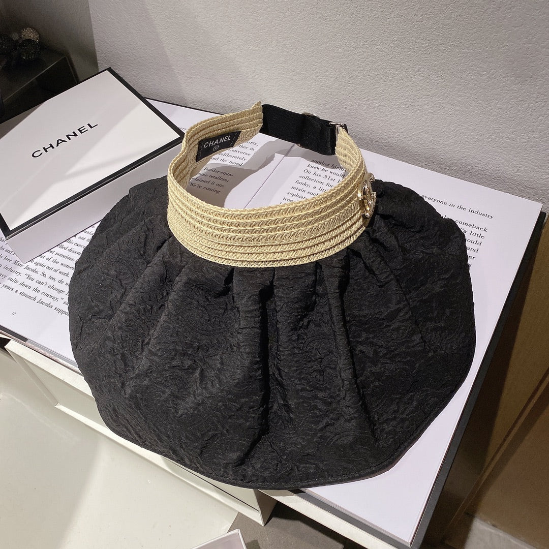 Chanel - Солнцезащитная шляпа - Открытая кепка - Шляпа-ракушка - Черная