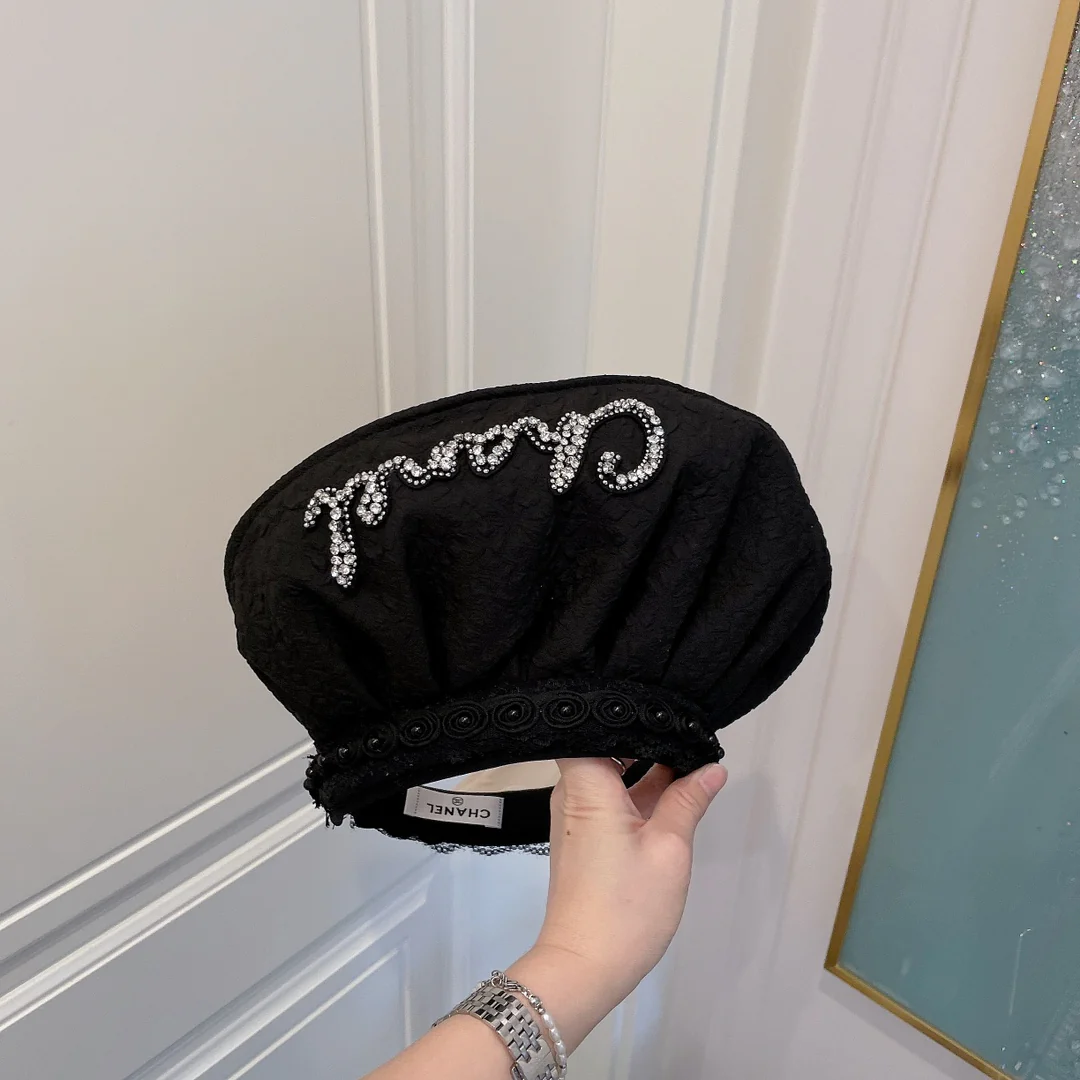 Chanel - Элегантный берет для светской львицы из французского стиля - Ткань, устойчивая к ультрафиолетовому излучению