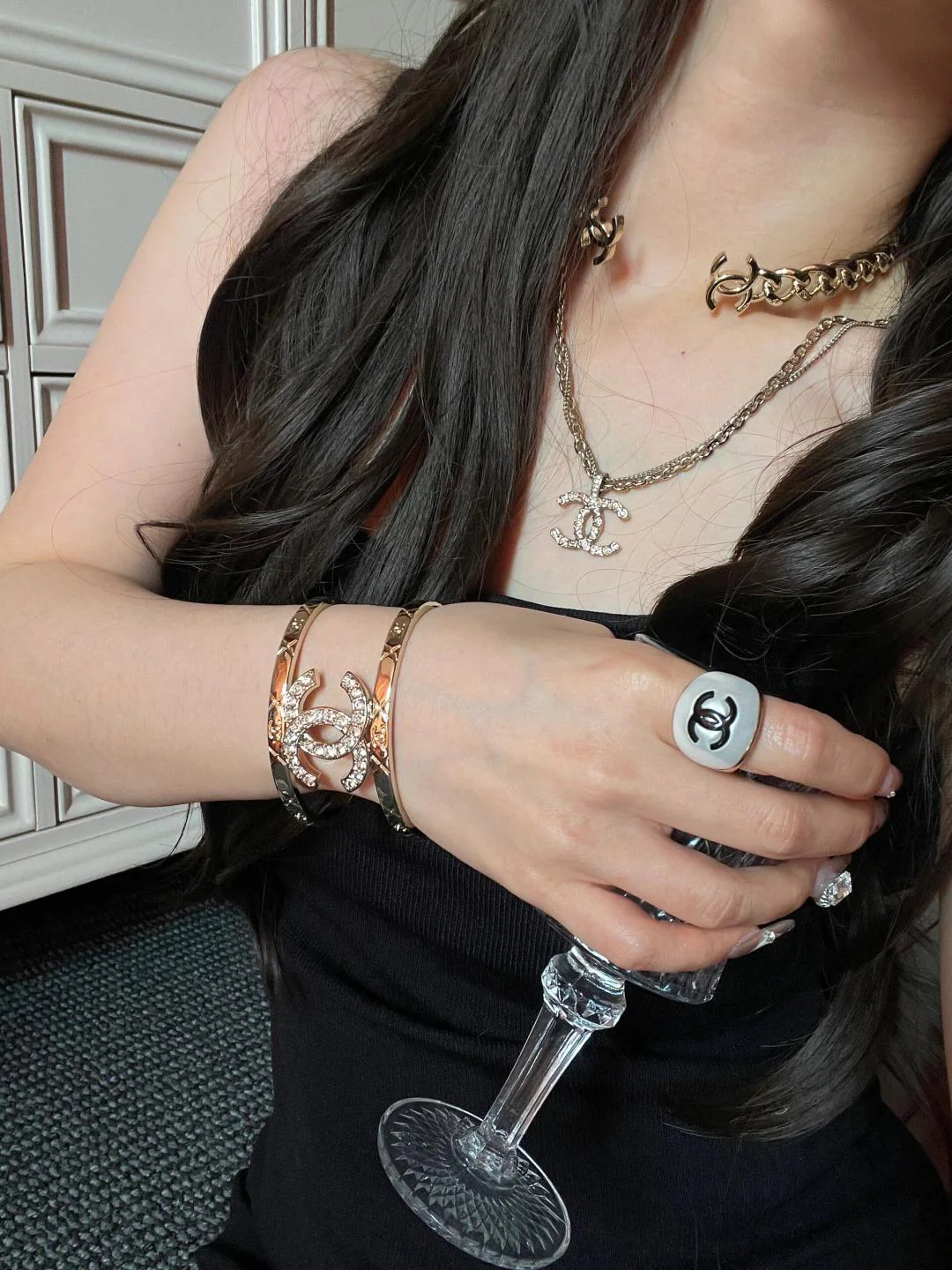 Браслет Chanel 25p Open Double C Full Grip