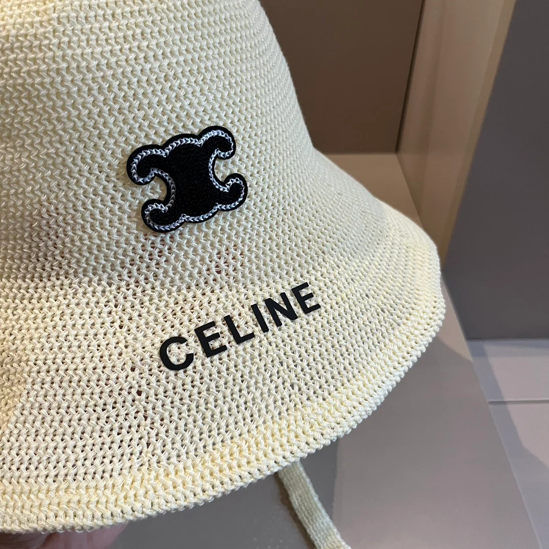 Celine - Новая ажурная плетеная рыбацкая шляпа - белая