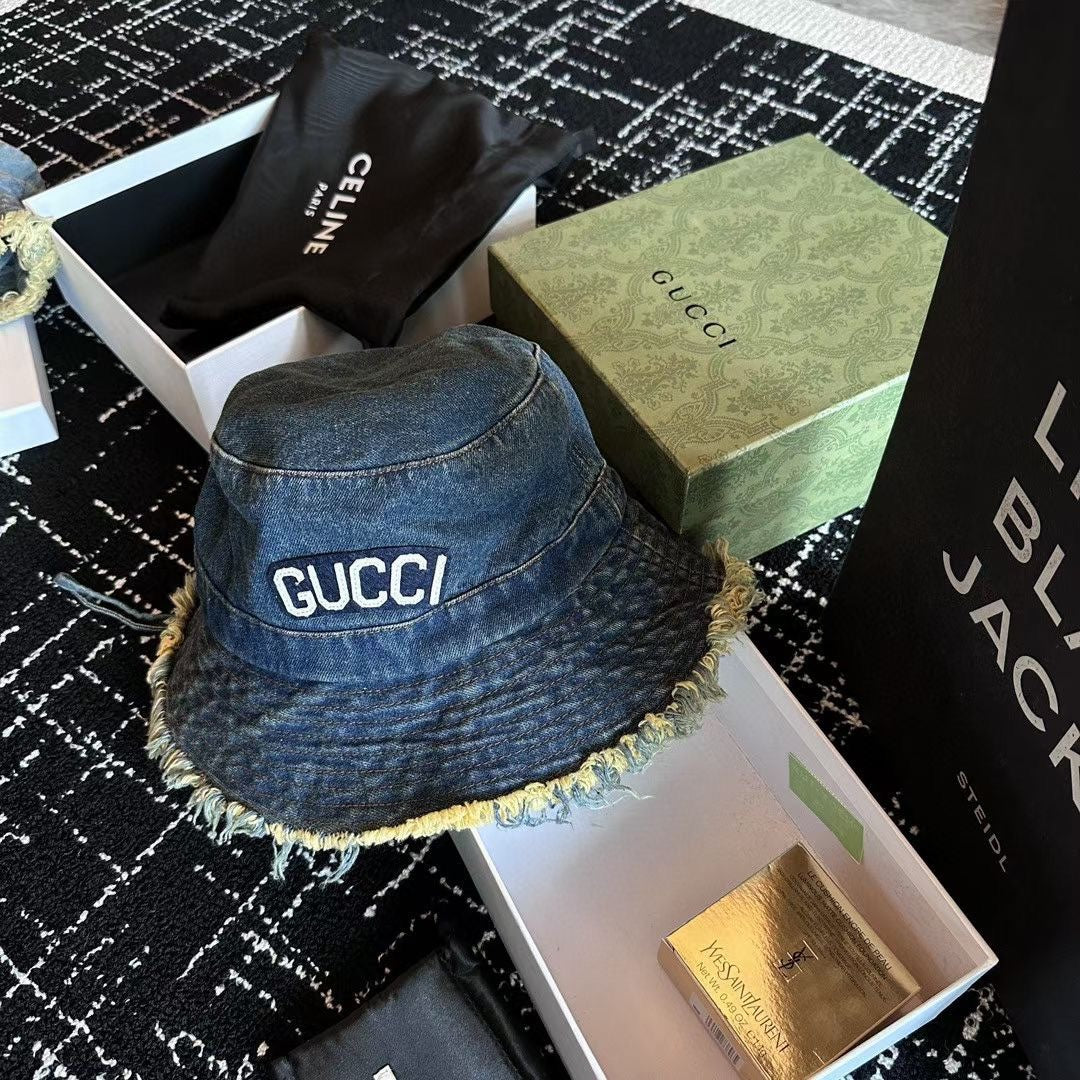 Gucci - Новая джинсовая панама на шнуровке для начала осени