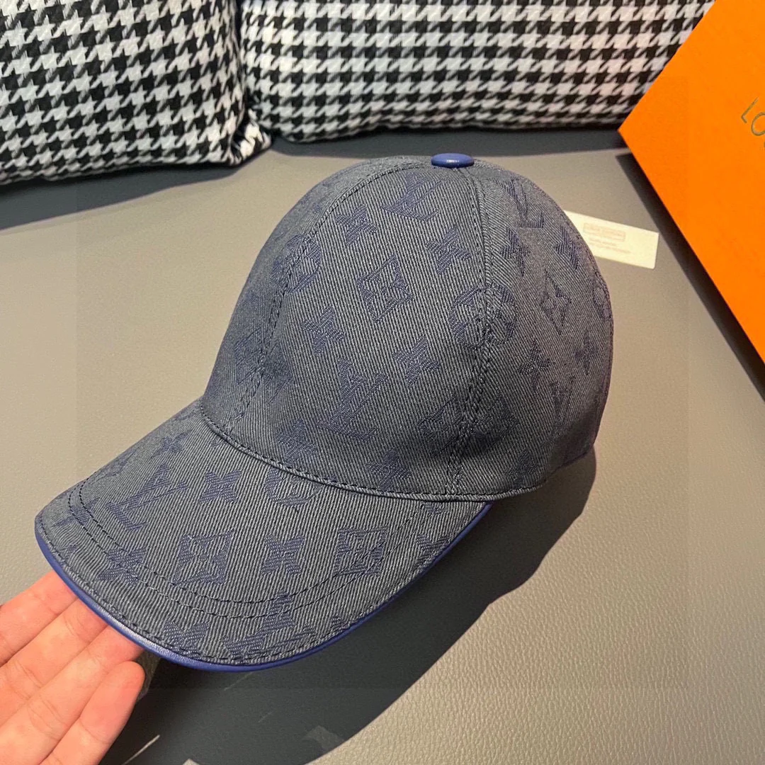Бейсболка LV New Style Canvas Monogram Denim Baseball Cap - серая