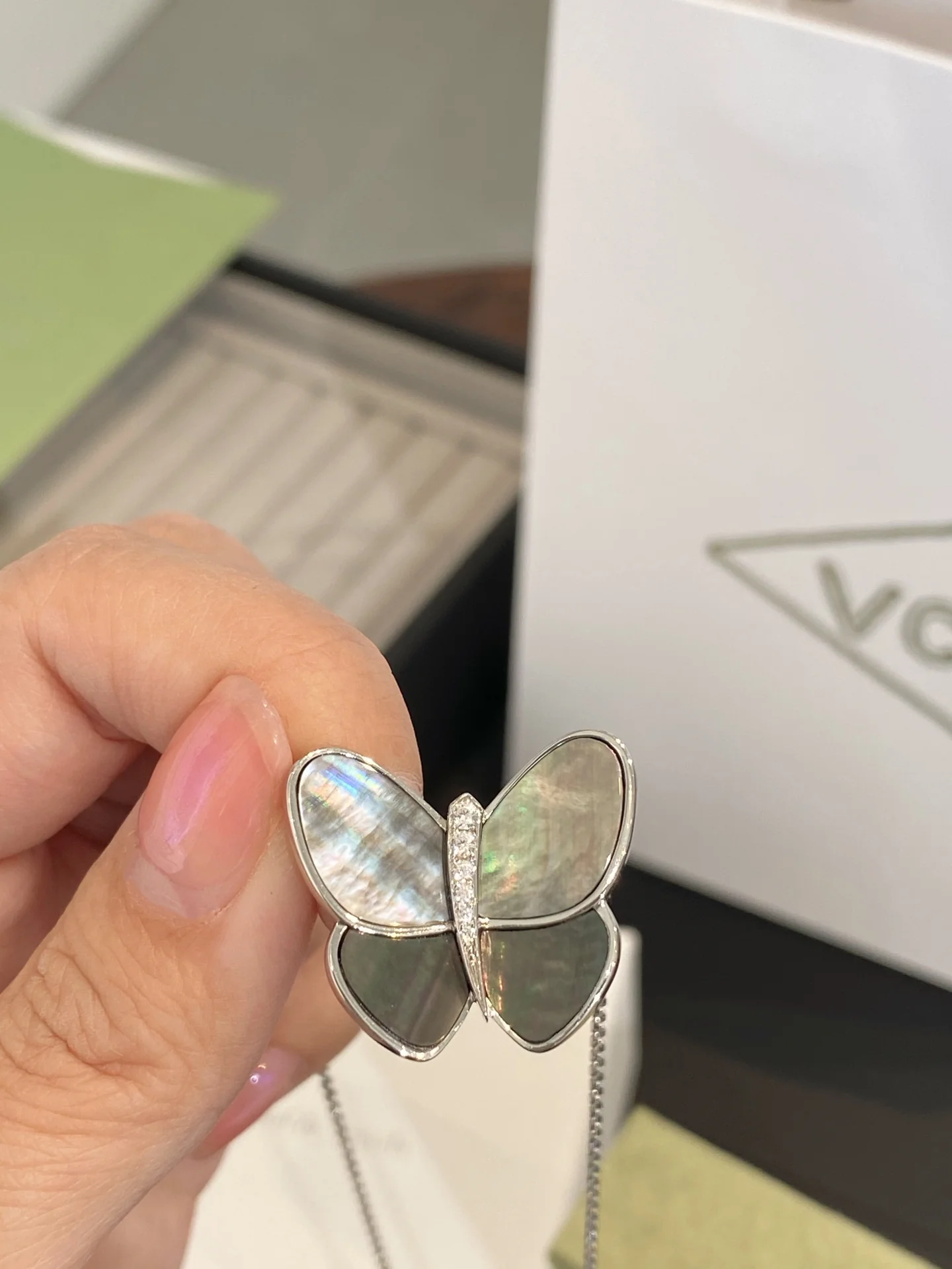 VCA - Большое ожерелье с бабочками - 40-5-45 см