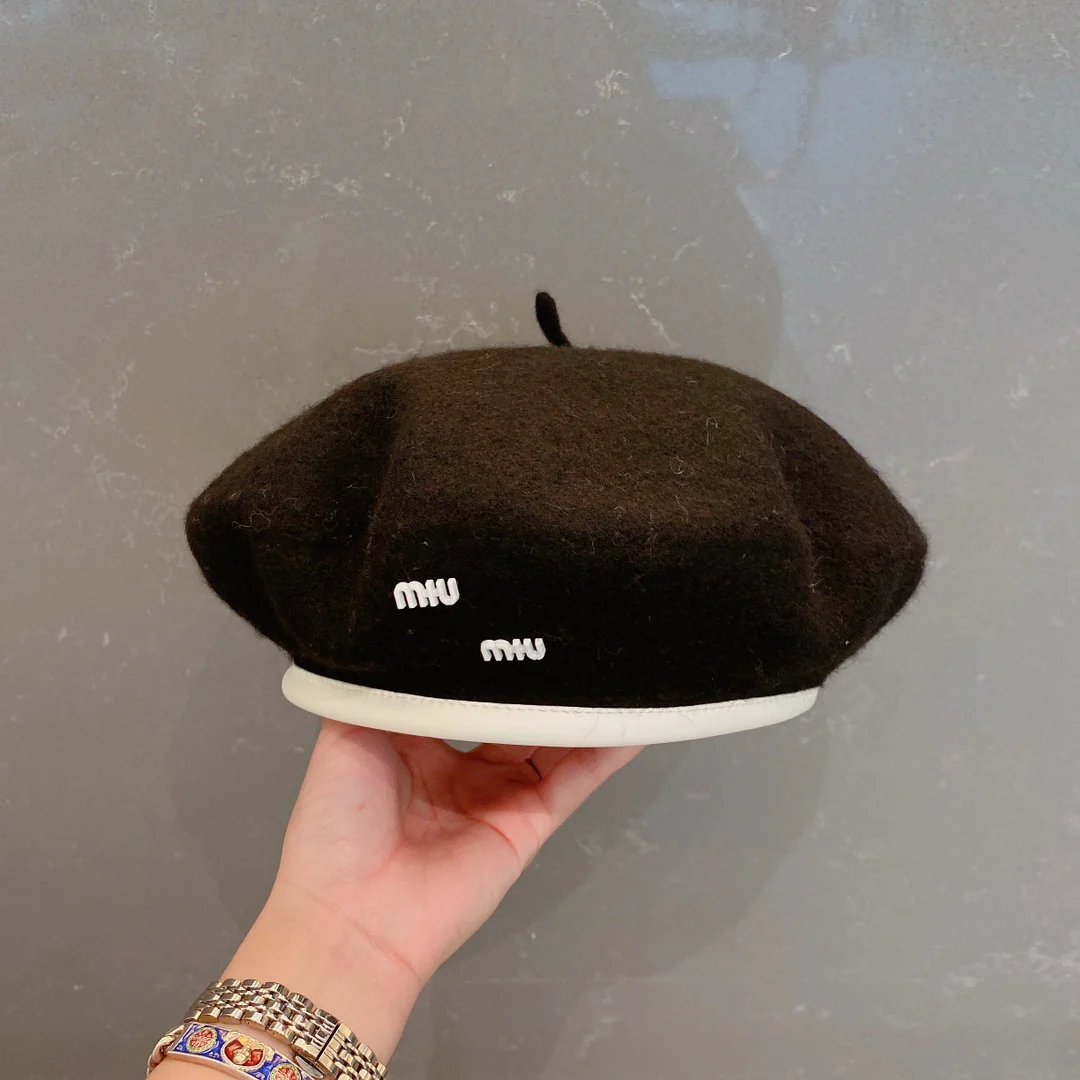 Шерстяной берет Miu Miu - Черный - 1