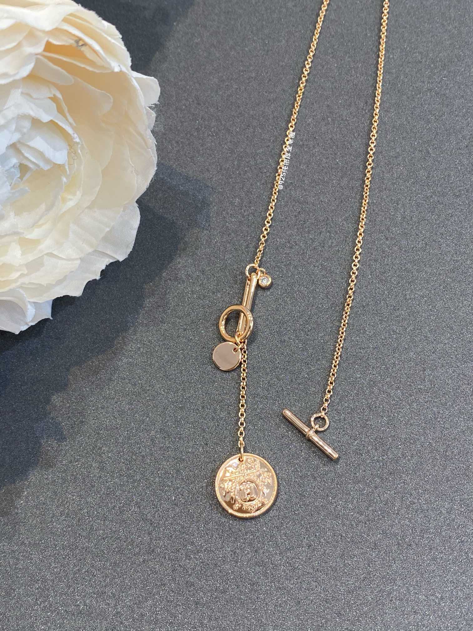 Колье Hermes с золотыми монетами, 38 см - Браслет, 17 см