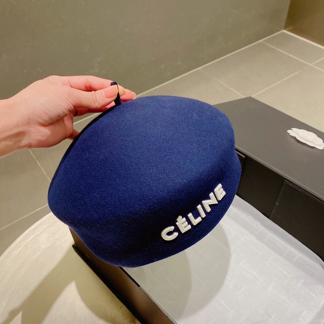 Селин - Шерстяной берет - Синий