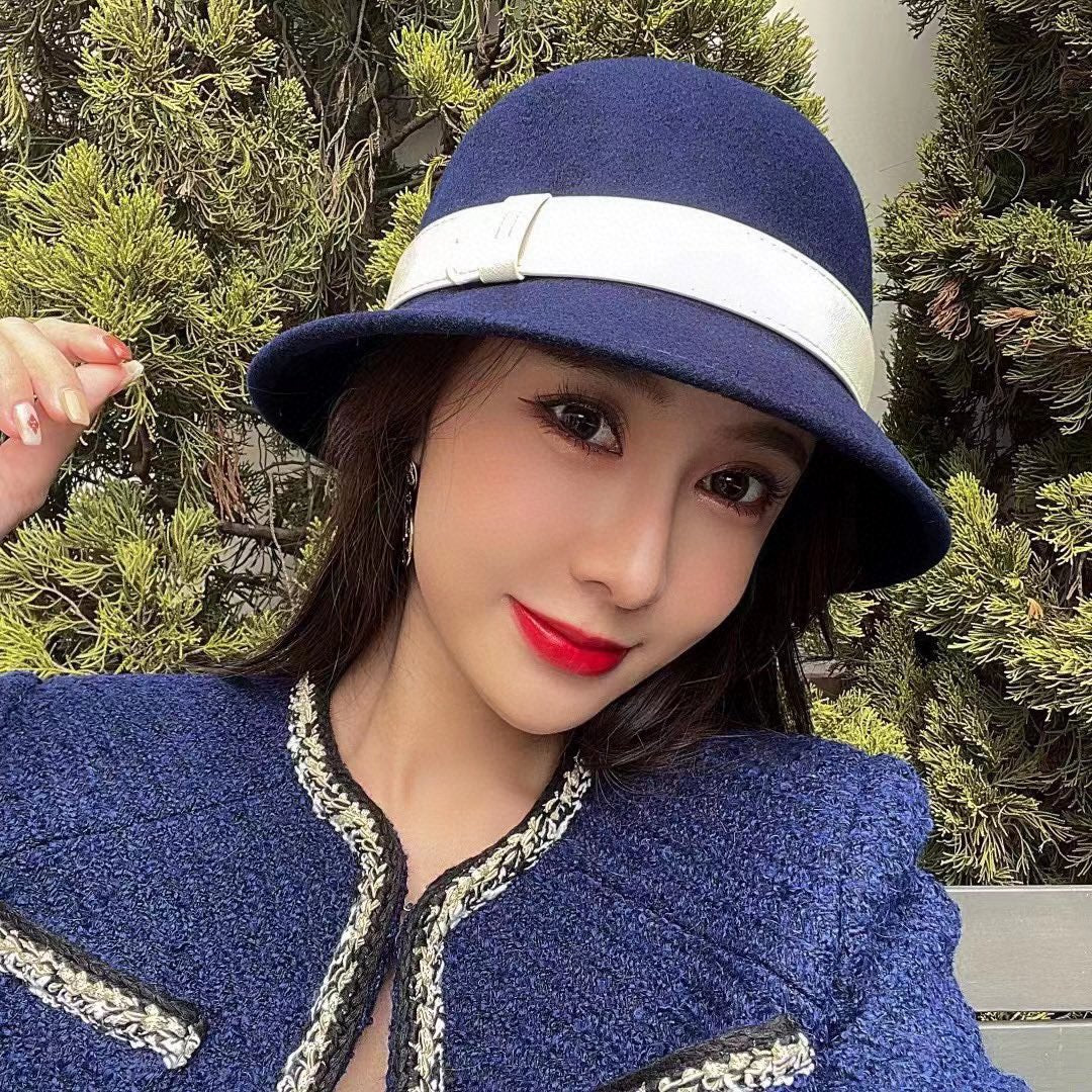 Шерстяная шляпа Hermes - синяя