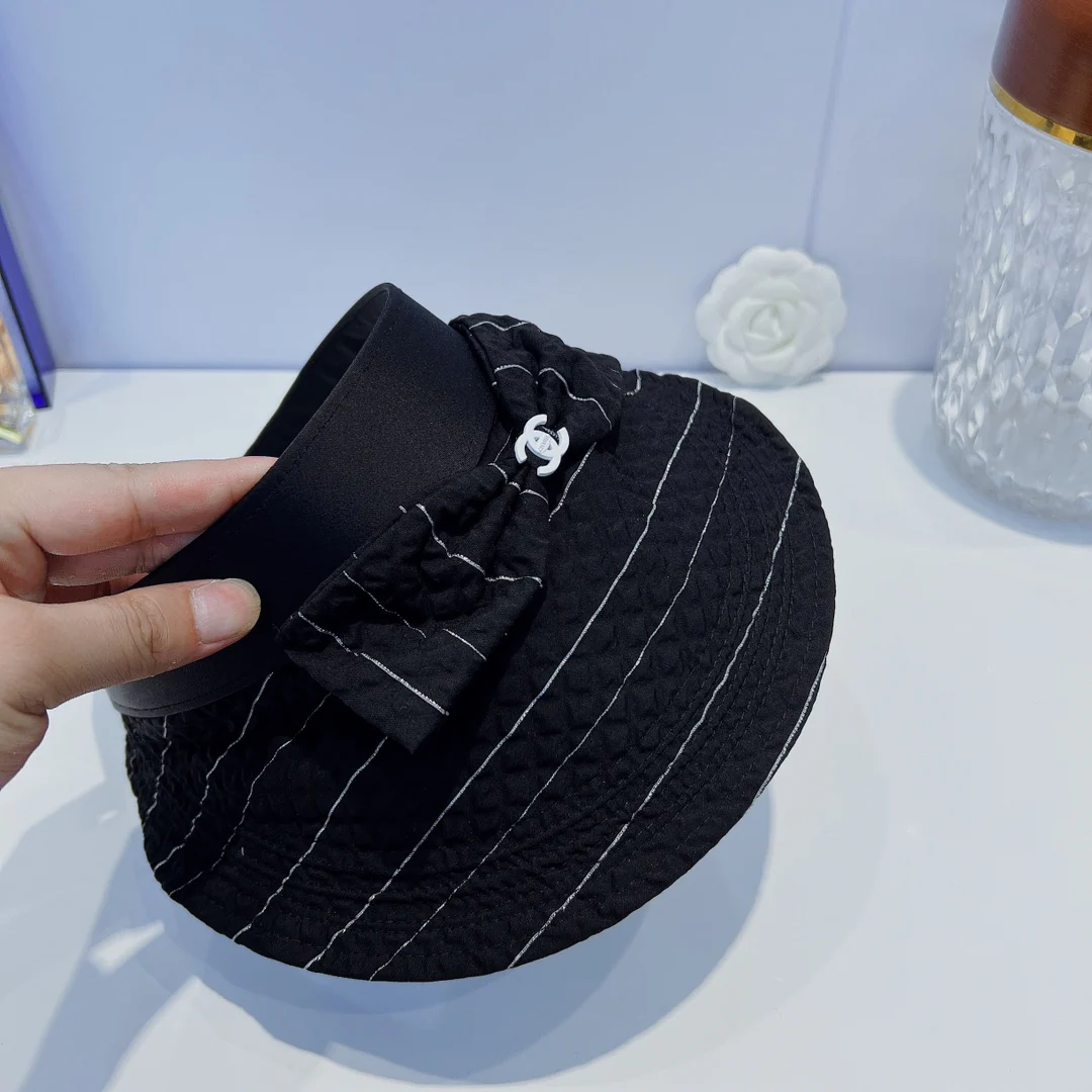 Солнцезащитная шляпа Chanel - Открытый жилет - Черный - 3