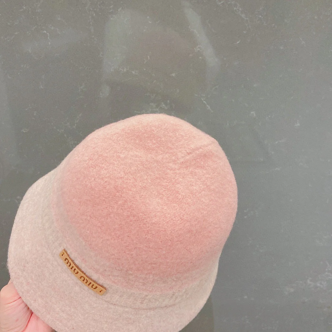 Miu Miu - Шерстяная рыбацкая шляпа с градиентным рисунком - Розовая