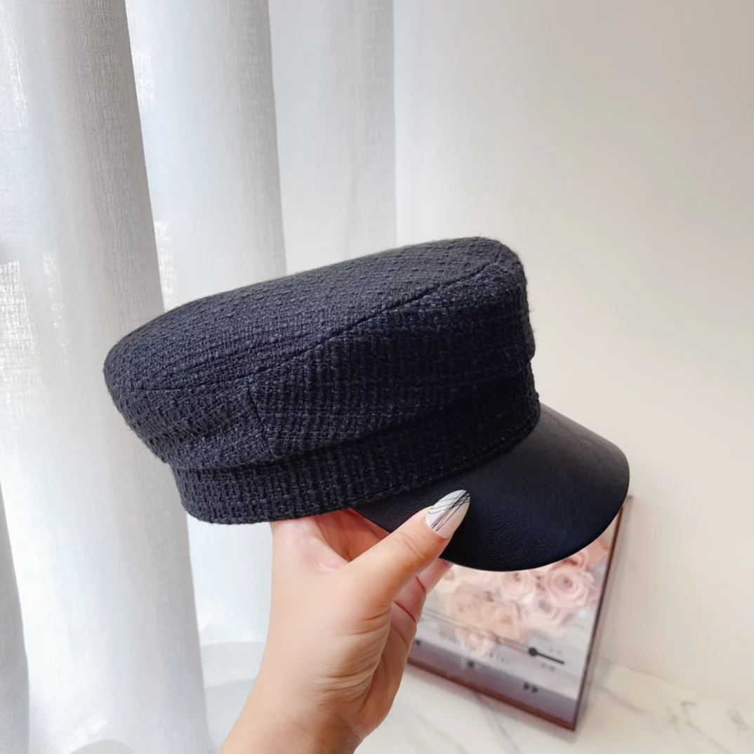 Мини-берет Chanel в стиле пэчворк, осень/зима, новый стиль - черный.