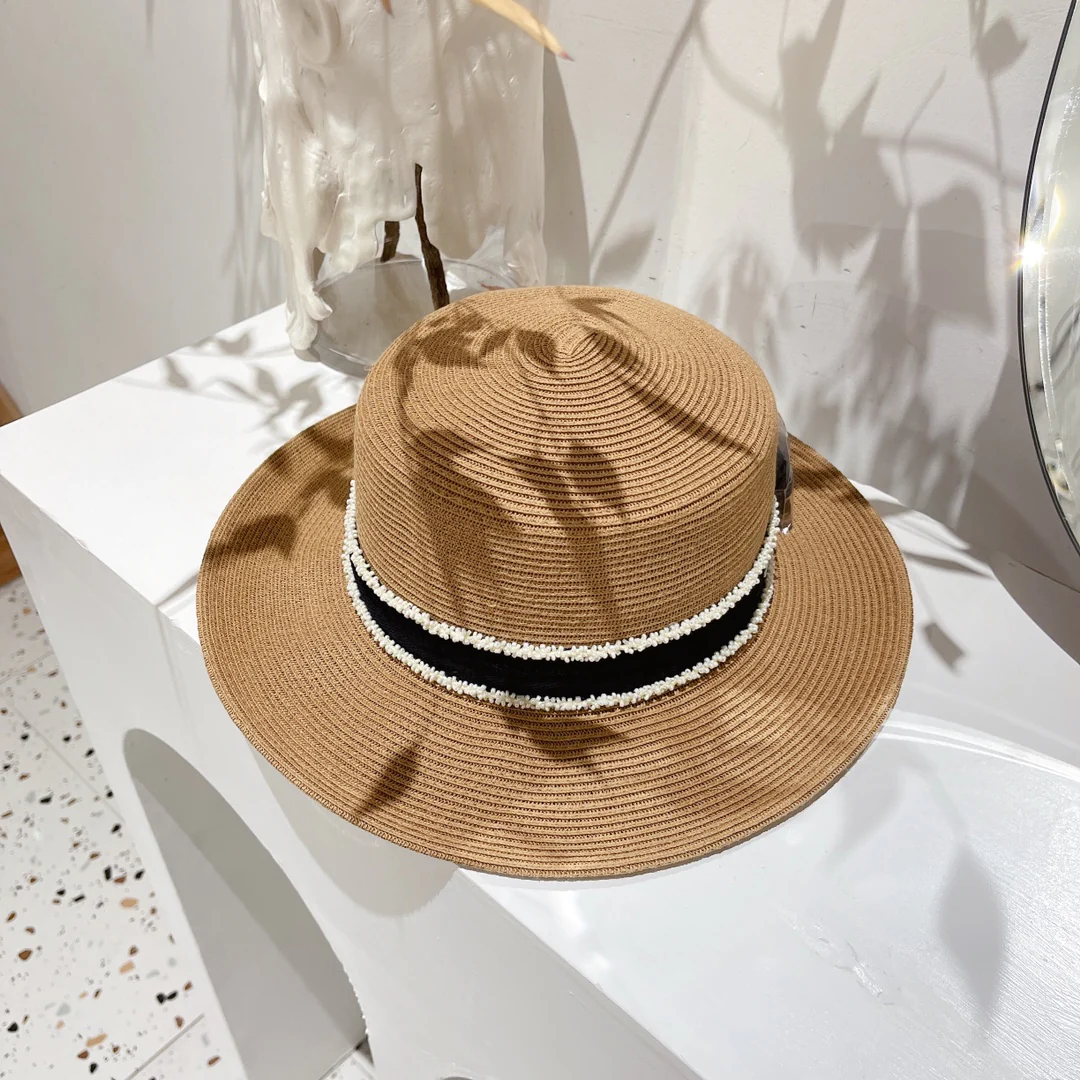Новая соломенная шляпа Chanel 2022 года - коричневая - 1