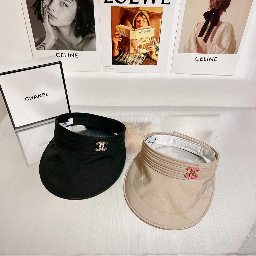 Новинка Chanel 2022 года - Солнцезащитная шляпа - Парик с открытой спиной - Абрикосовый цвет