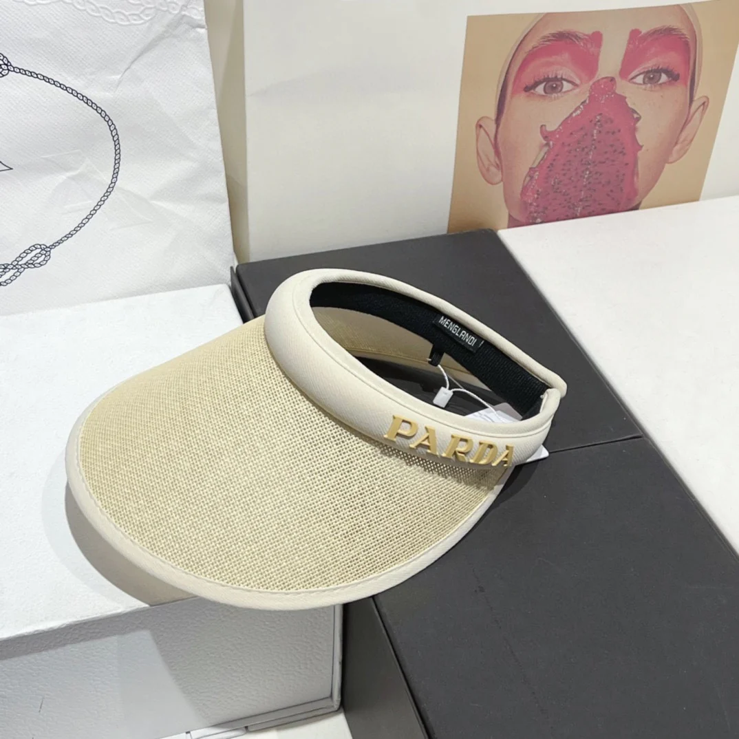 Соломенная шляпа-повязка на голову Prada с 3D-логотипом — 2 цвета