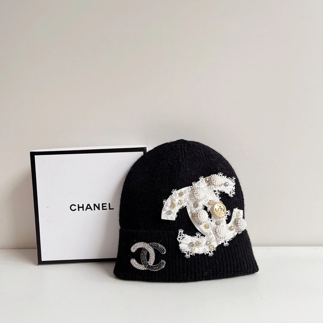 Chanel - Вязаная шапка - Черная