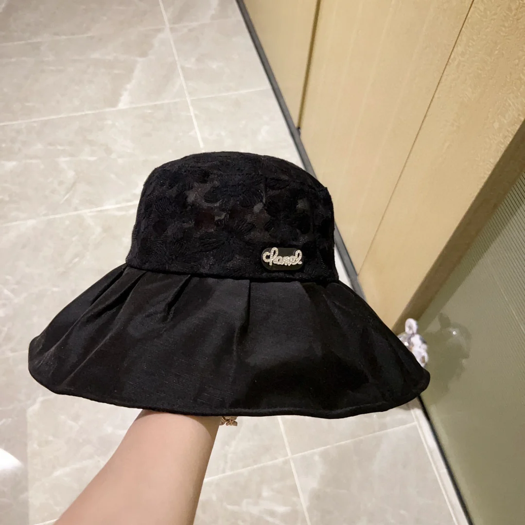 Новинка сезона весна/лето 2023 от Chanel - Кружевная рыбацкая шляпа - Черная