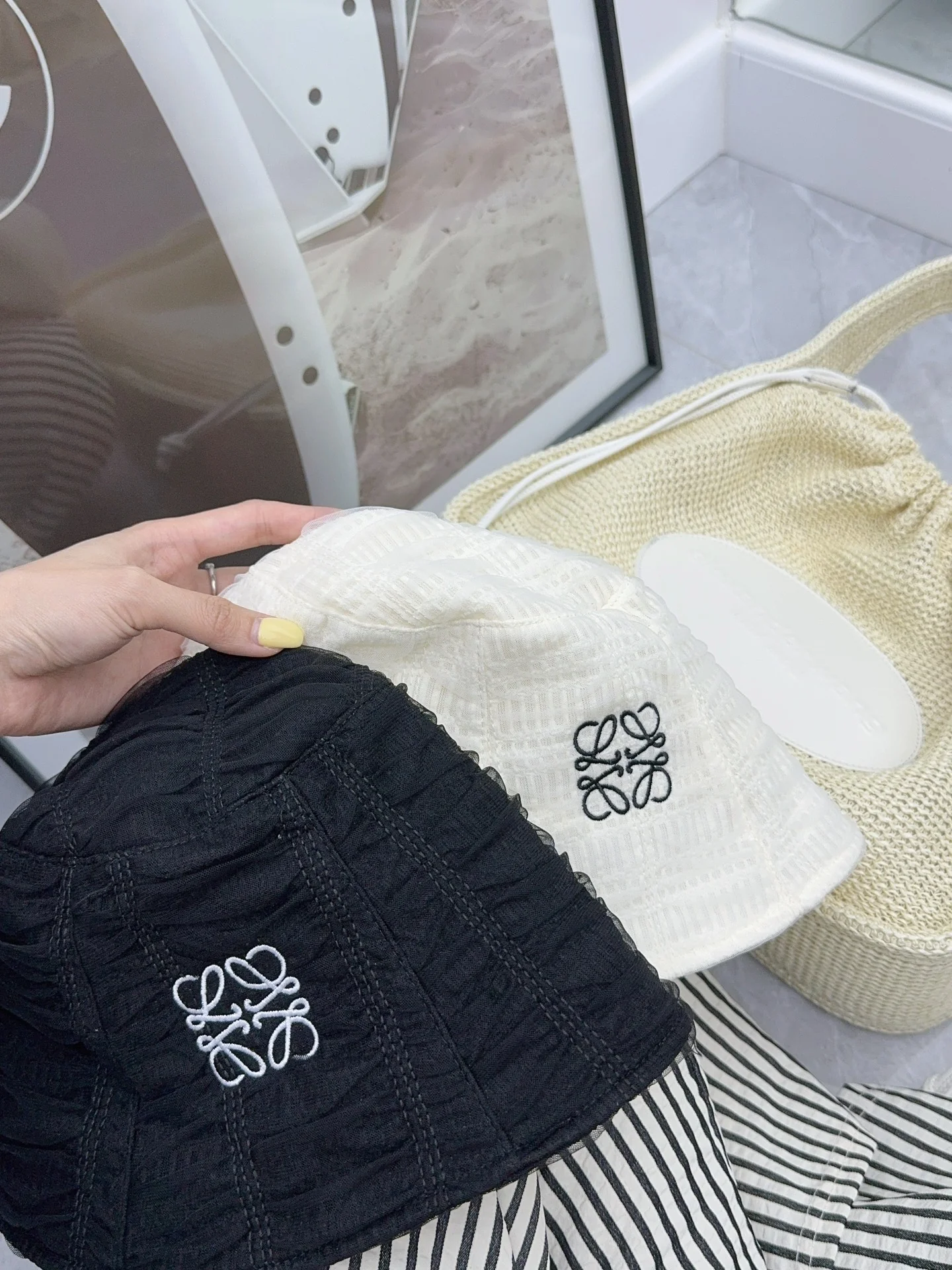 LOEWE - Рыбацкая шляпа с сетчатой ??вышивкой