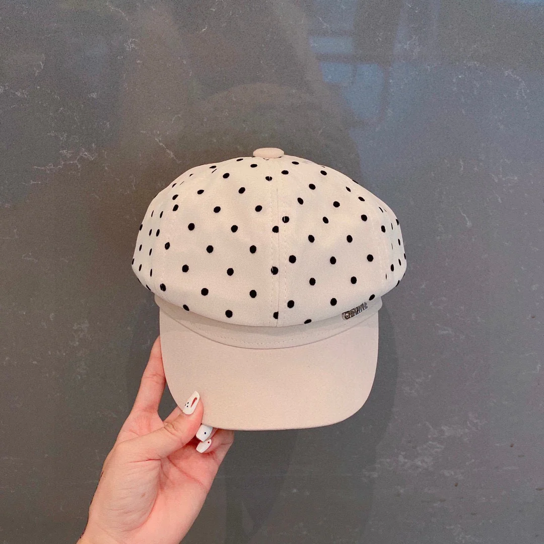 Celine - Берет в горошек - Белый