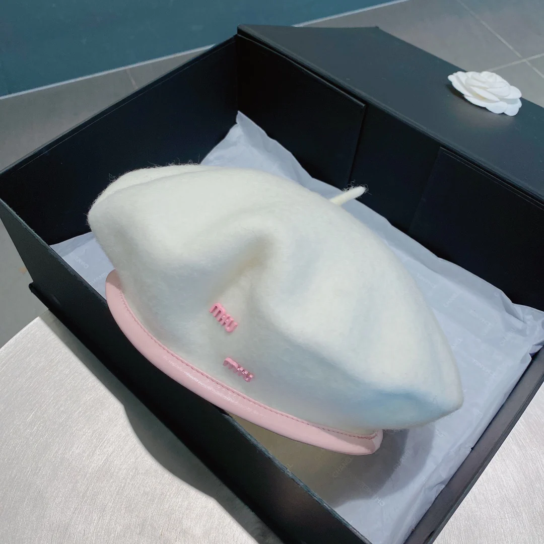 Шерстяной берет Miu Miu - белый - 1