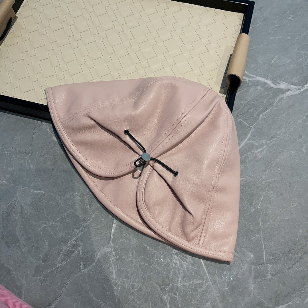 Новая рыбацкая шляпа Prada из искусственной кожи, осенне-зимняя коллекция, розовая.