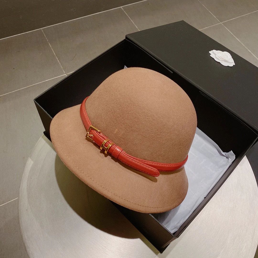 Шерстяная шляпа Hermes - абрикосового цвета - 1