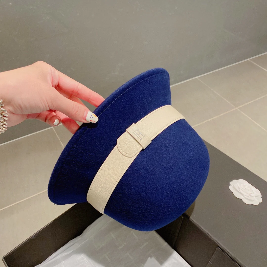 Шерстяная шляпа Hermes - синяя