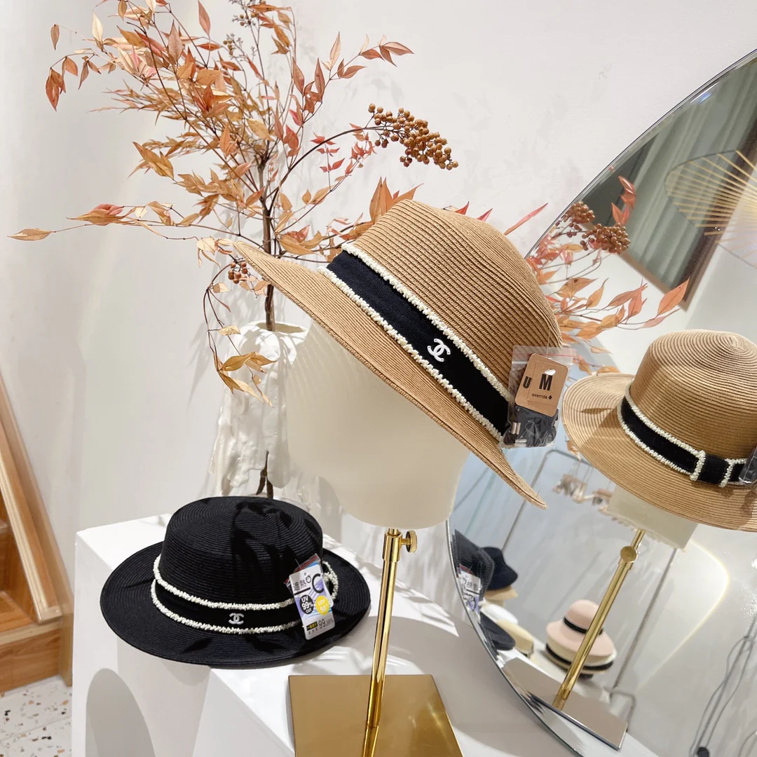 Новая соломенная шляпа Chanel 2022 года - коричневая - 1