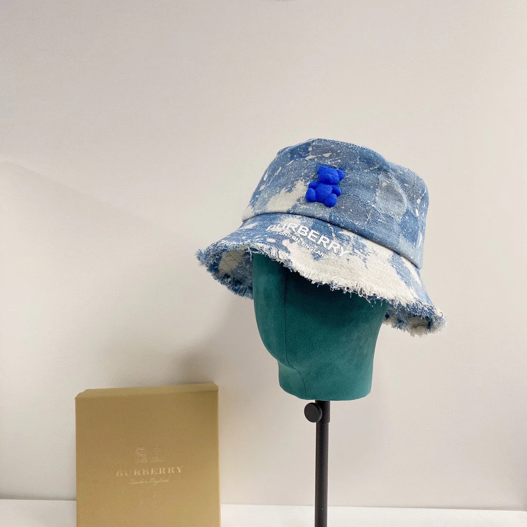 Burberry - Панама из выстиранного денима в форме медведя