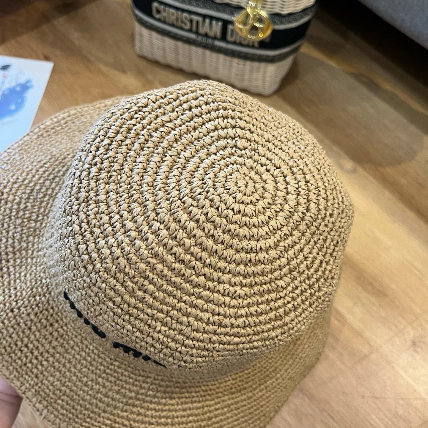 Miu Miu - Плетеная соломенная шляпа