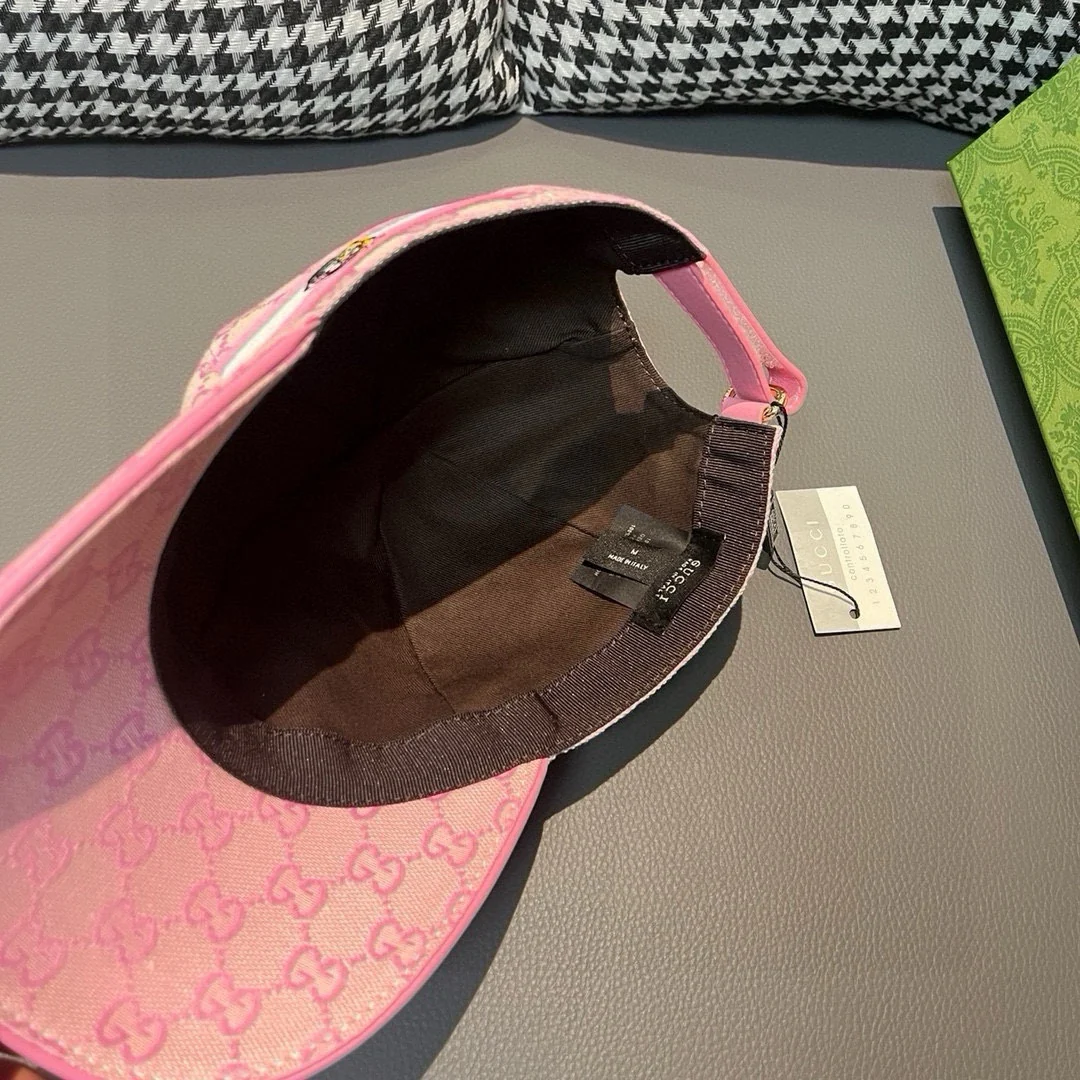 Gucci - Новая вязаная бейсболка с головой тигра - Розовая