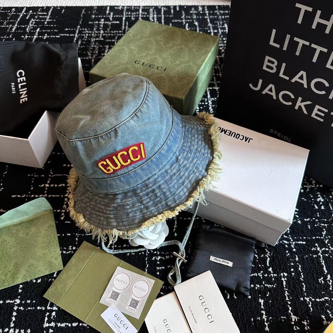 Gucci - Новая джинсовая панама на шнуровке для начала осени