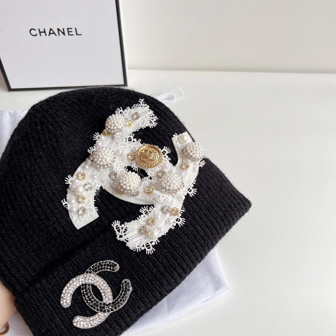 Chanel - Вязаная шапка - Черная