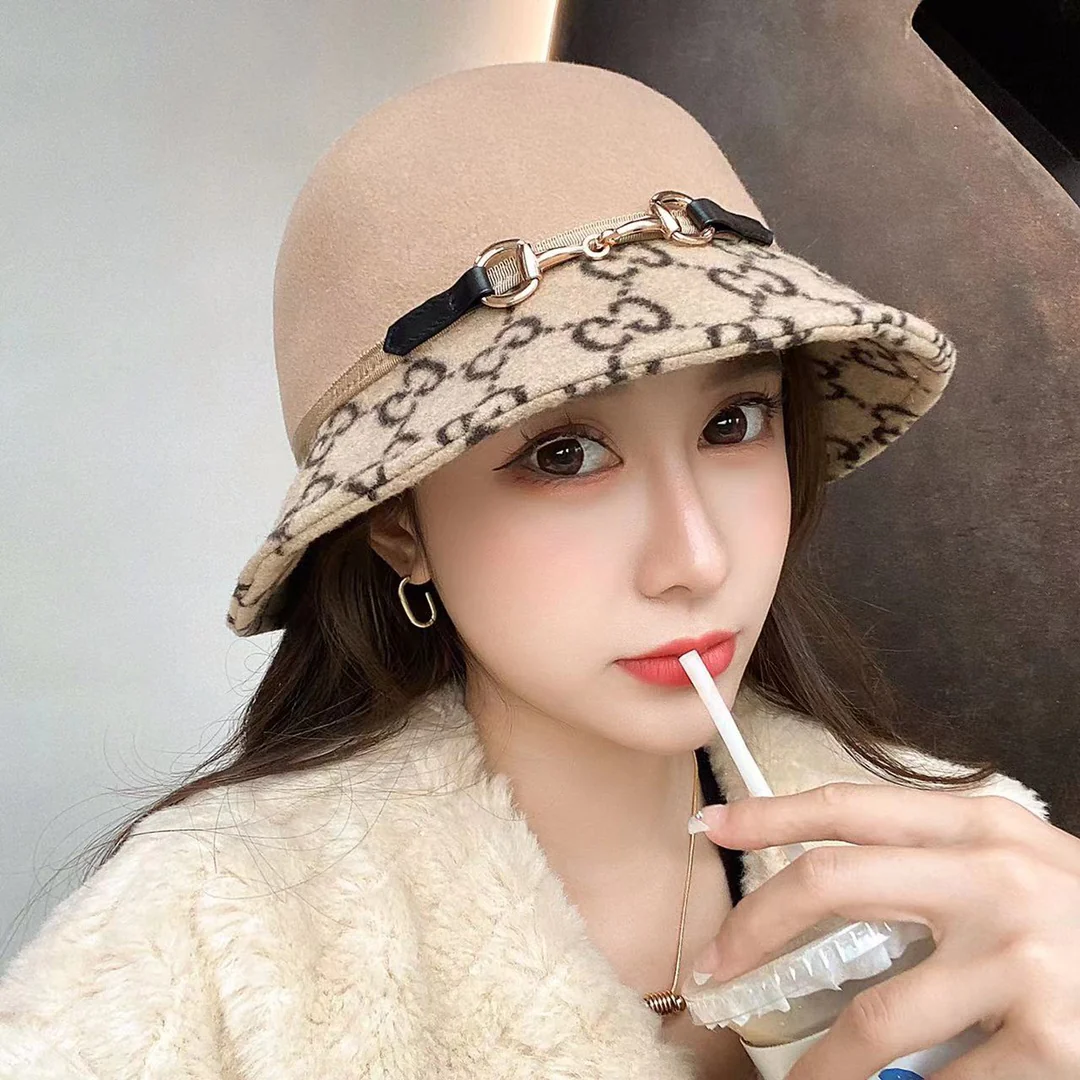 Семейство Пу-Г - шерстяная рыбацкая шляпа - абрикос