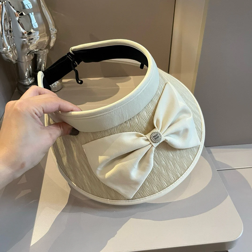 Miu Miu - Солнцезащитная шляпа с бабочкой - Коричневая