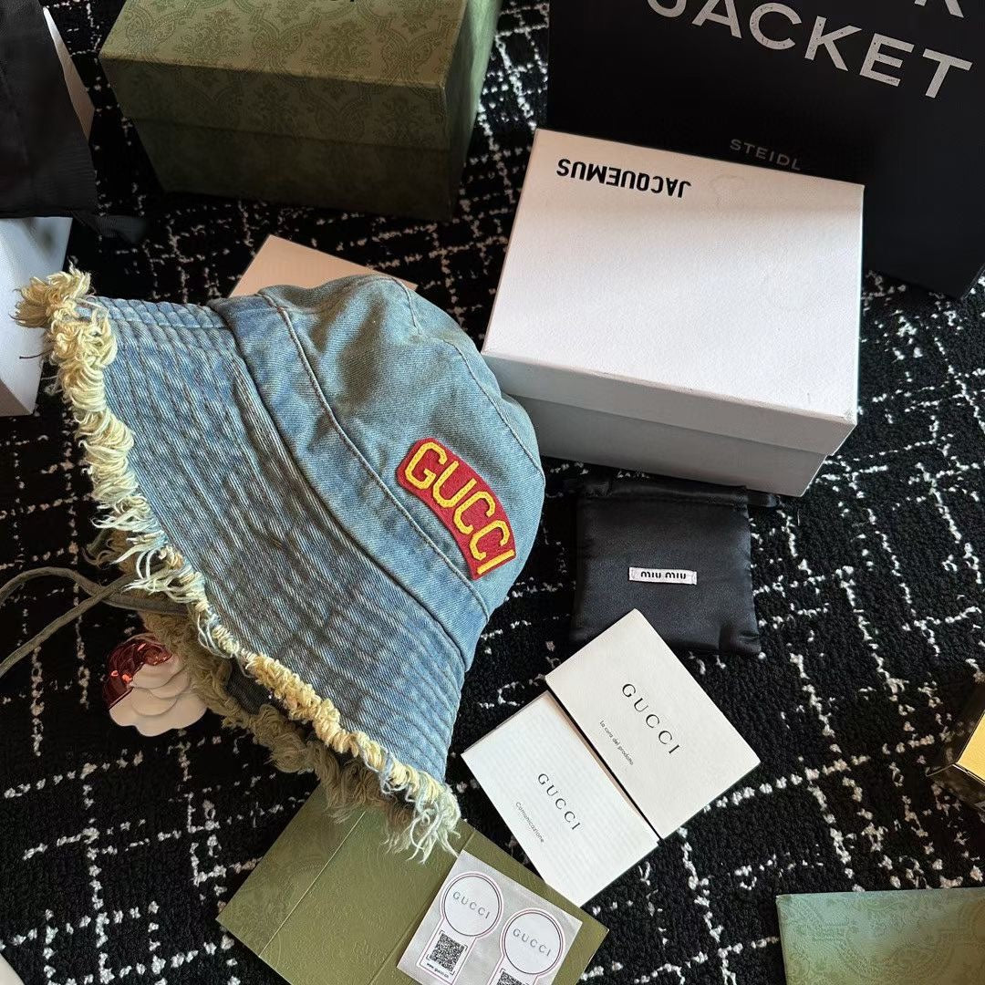 Gucci - Новая джинсовая панама на шнуровке для начала осени