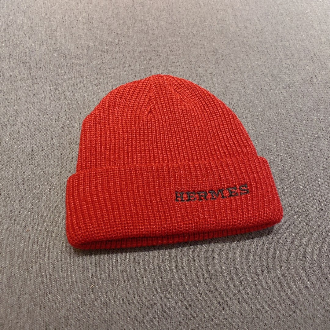 Hermes - Вязаная шапка-бини - Унисекс - Красная