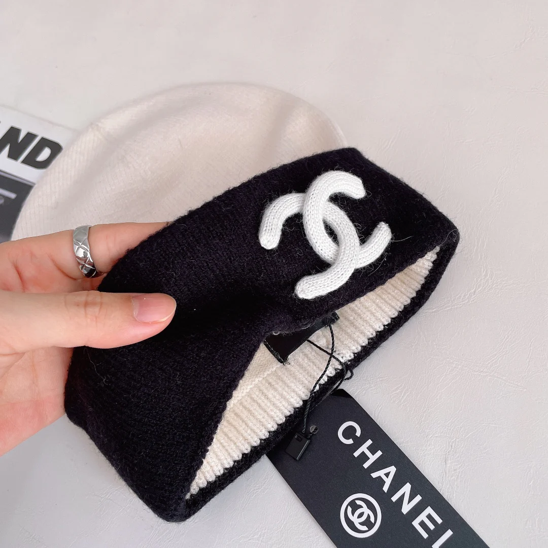 Chanel - Вязаная шапка-бини - Унисекс - Популярно на Xiaohongshu - Белая